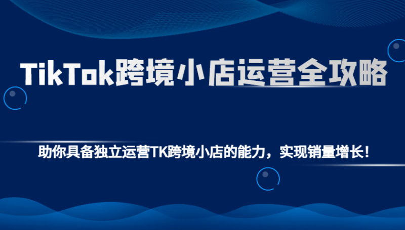 TikTok跨境小店运营全攻略：助你具备独立运营TK跨境小店的能力，实现销量增长！ - 副业心选-副业心选
