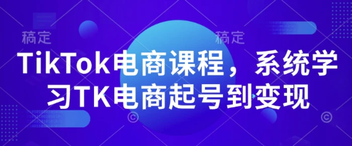 TikTok电商课程，​系统学习TK电商起号到变现 - 副业心选-副业心选