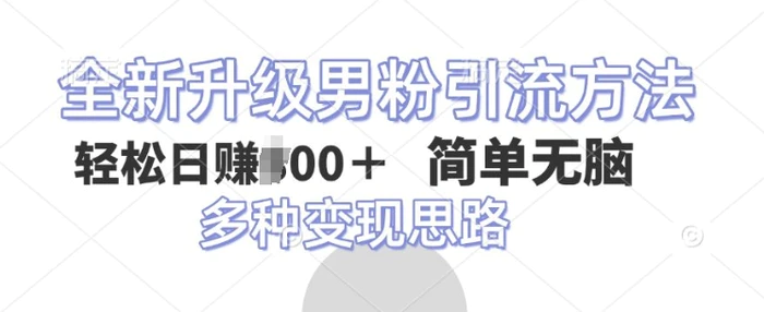 全新升级男粉引流方法，不需要真人出境，不需要你有才艺，二创风格 简单暴力 - 副业心选-副业心选