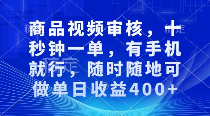 （13963期）审核视频，十秒钟一单，有手机就行，随时随地可做单日收益400+ - 副业心选-副业心选