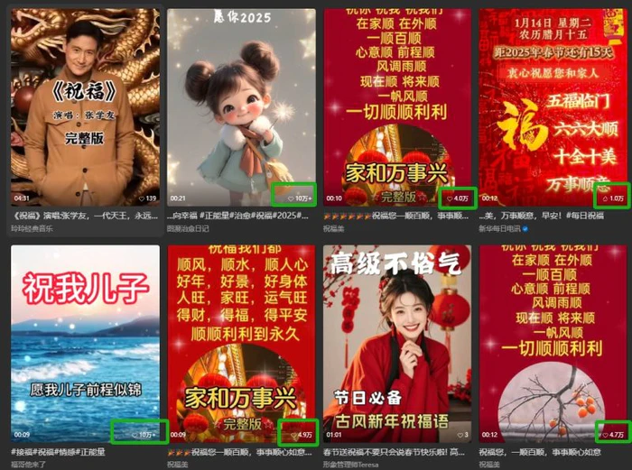 图片[2]-银发经济新年风口，儿女祝福视频爆火，一条作品上万播放，一定要抓住 - 副业心选-副业心选