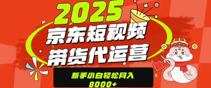 京东带货代运营，年底翻身项目，只需上传视频，单月稳定变现8k-副业心选