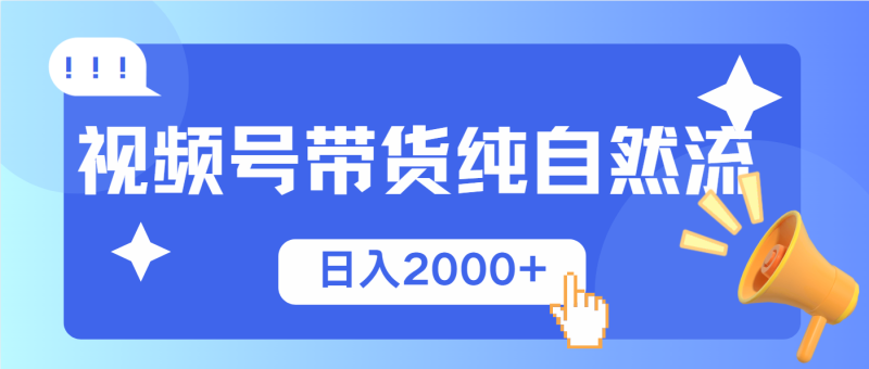 （13998期）视频号带货，纯自然流，起号简单，爆率高轻松日入2000+ - 副业心选-副业心选
