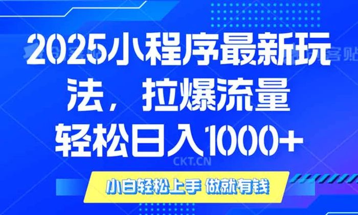 （14028期）2025年小程序最新玩法，流量直接拉爆，单日稳定变现1000+-副业心选