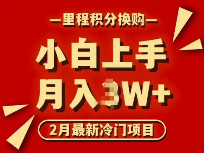 2月最新冷门项目，里程积分兑换机票项目，月入过W - 副业心选-副业心选