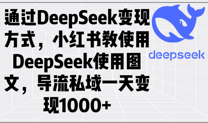 （14179期）通过DeepSeek变现方式，小红书教使用DeepSeek图文，导流私域一天变现1000+ - 副业心选-副业心选