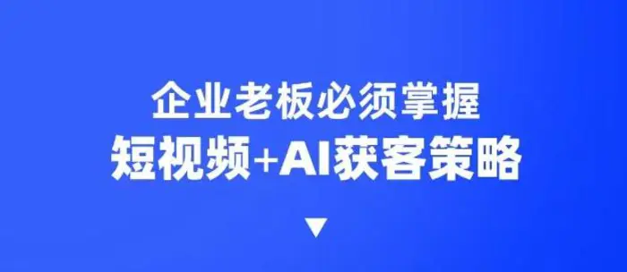 企业短视频AI获客霸屏流量课，6步短视频+AI突围法，3大霸屏抢客策略 - 副业心选-副业心选