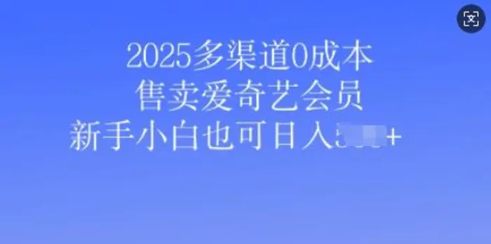 2025多渠道0成本售卖爱奇艺会员，新手小白也可日入多张 - 副业心选-副业心选