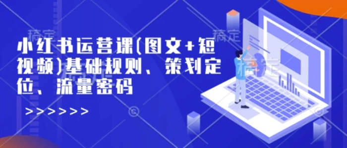 小红书运营课(图文+短视频)基础规则、策划定位、流量密码 - 副业心选-副业心选