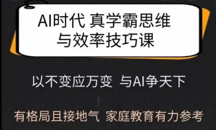 Ai时代真学霸思维与学习方法课，有格局且接地气，家庭教育有力参考 - 副业心选-副业心选