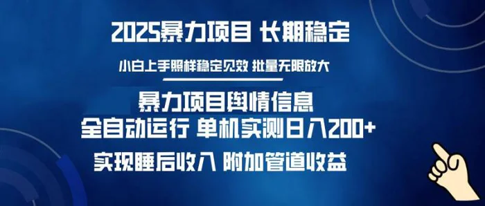 （14244期）暴力项目舆情信息：多平台全自动运行 单机日入200+ 实现睡后收入 - 副业心选-副业心选