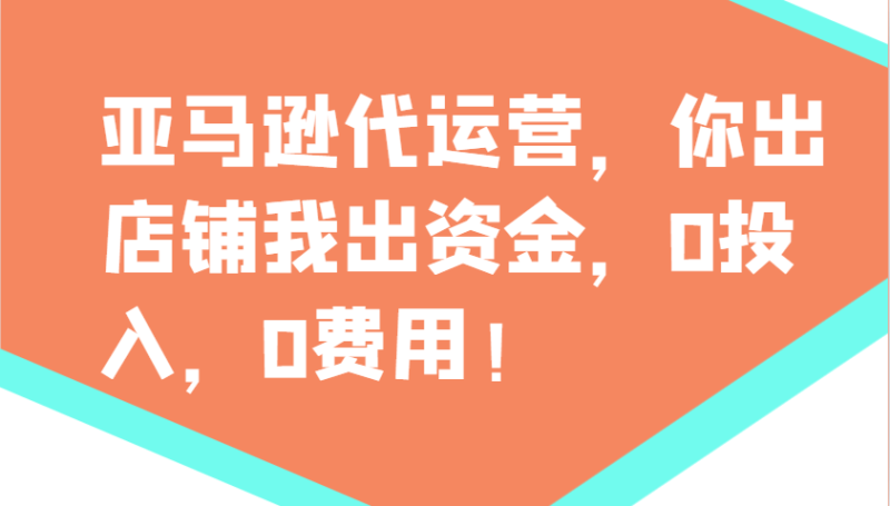 亚马逊代运营，你出店铺我出资金，0投入，0费用，无责任每天300分红，赢亏我承担 - 副业心选-副业心选