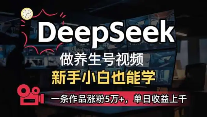（14270期）小白用DeepSeek做养生号，一条作品涨粉5万+，单日收益上千-副业心选
