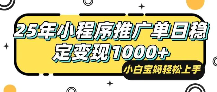 （14298期）25年最新风口，小程序自动推广，，稳定日入1000+，小白轻松上手-副业心选