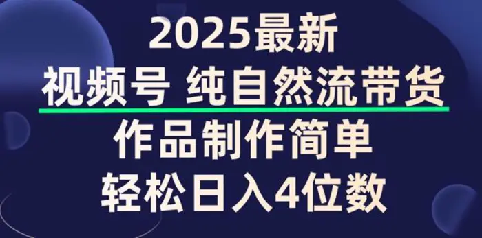 视频号纯自然流带货，作品制作简单，轻松日入4位数，保姆级教程 - 副业心选-副业心选