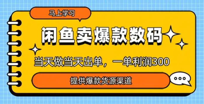 闲鱼卖爆款货源，当天做当天出单，一单利润3张-副业心选
