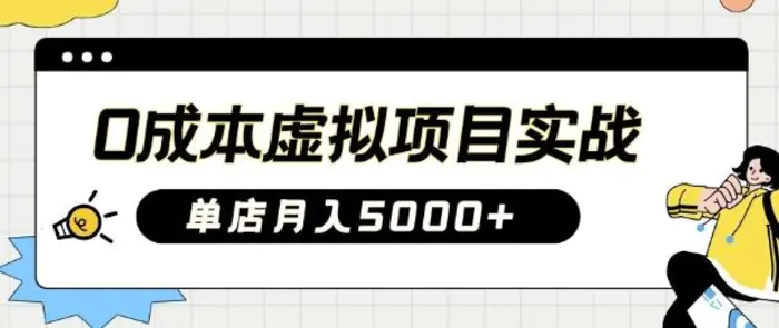 0成本虚拟项目实战手把手教你落地，单店月入5k - 副业心选-副业心选