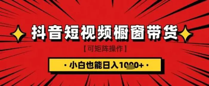 抖音短视频食品橱窗带货，小白轻松上手日入1k+【揭秘】 - 副业心选-副业心选