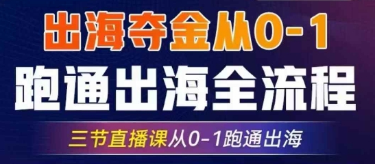 2025出海夺金从0-1跑通出海全流程，三节直播课从0-1跑通出海，教你用AI跑通全流程 - 副业心选-副业心选