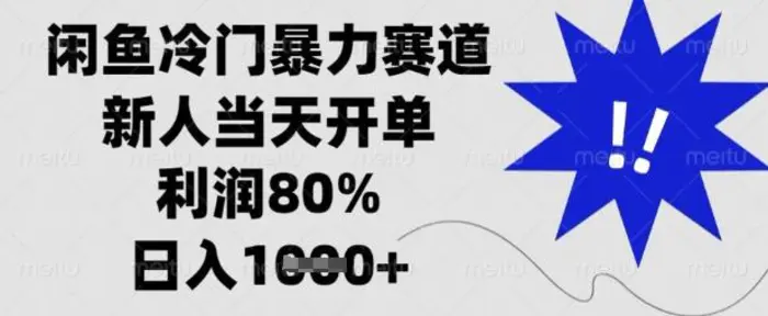 闲鱼冷门暴力赛道，新人当天开单，利润80%，日入数张【揭秘】 - 副业心选-副业心选
