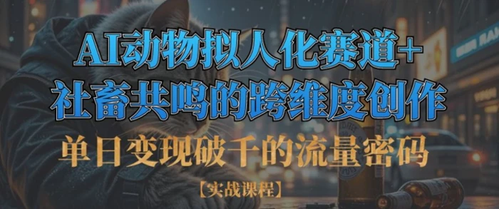 单日变现破千的流量密码，AI动物拟人化赛道+社畜共鸣的跨维度创作 - 副业心选-副业心选