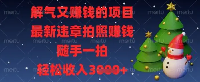 解气又挣钱的项目，最新违章拍照挣钱，随手一拍，轻松收入数张 - 副业心选-副业心选