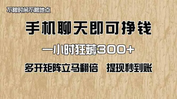 （14312期）手机聊天即可赚钱，一小时狂薅300+！多开矩阵立马翻倍，提现秒到账！（… - 副业心选-副业心选