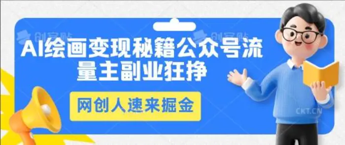 AI绘画变现秘籍：公众号流量主副业狂挣，网创人速来掘金 - 副业心选-副业心选