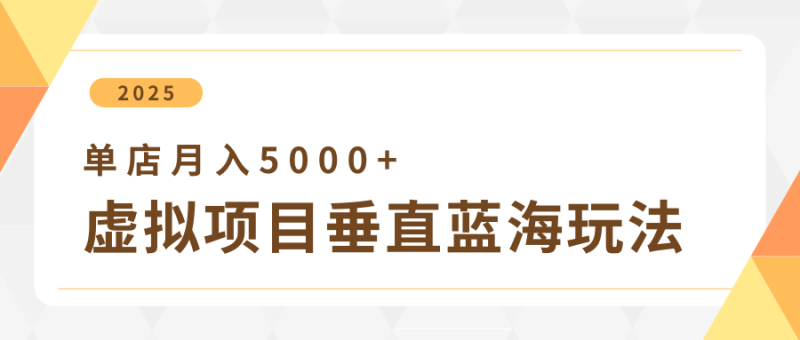 4月虚拟项目垂直玩法，冷门爆品+垂直蓝海，单店月入5000+-副业心选