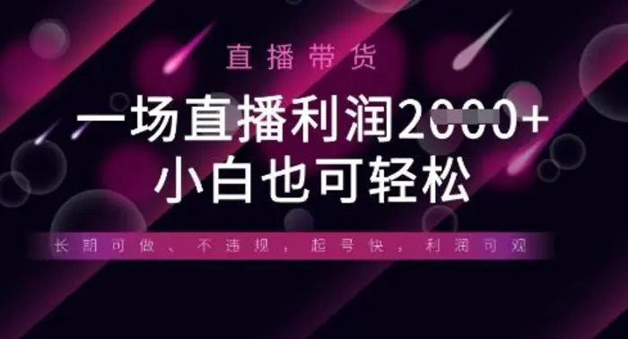半无人直播带货，一场利润数张，适合所有平台玩法，小白也可轻松 - 副业心选-副业心选