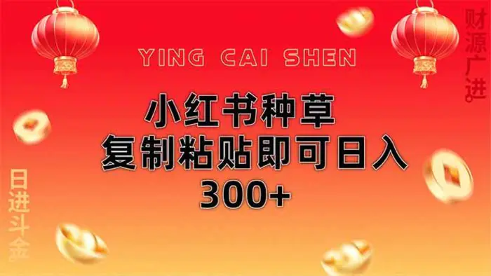 （14350期）小红书种草无脑操作复制粘贴即可日入300+-副业心选
