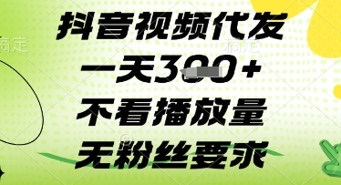 抖音视频代发一天3张+，不看播放量，无粉丝要求 - 副业心选-副业心选