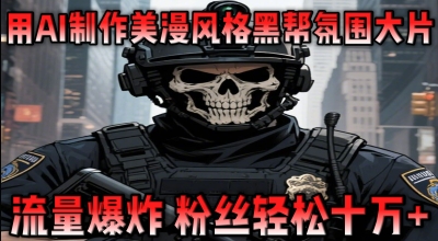 用AI制作美漫风格黑帮氛围大片，流量爆炸，粉丝轻松十W+ - 副业心选-副业心选