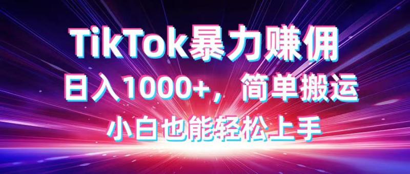 （14402期）TikTok搬运暴力赚佣，日入1000+，简单搬运，小白也能轻松上手 - 副业心选-副业心选