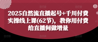 2025自然流直播起号+千川付费实操线上课(62节)，教你用付费给直播间做增量 - 副业心选-副业心选