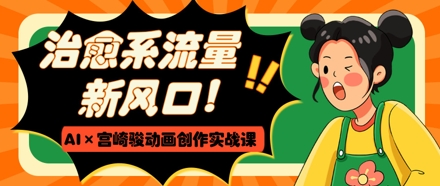 治愈系流量新风口，AI+宫崎骏动画创作实战课，从0到1打造爆款视频-副业心选