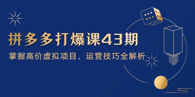 （14546期）拼多多打爆课第 43 期，掌握高价虚拟项目，运营技巧全解析（15节） - 副业心选-副业心选