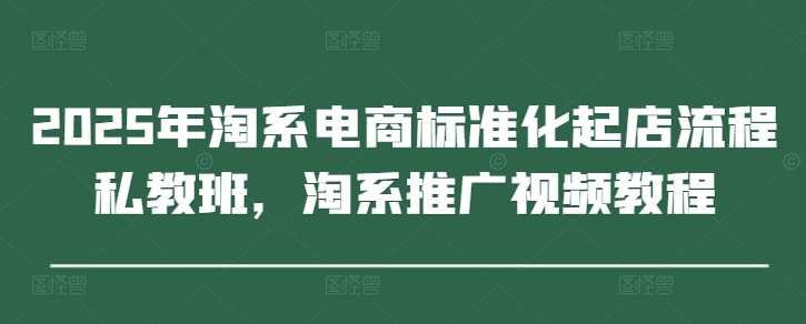 2025年淘系电商标准化起店流程私教班，淘系推广视频教程 - 副业心选-副业心选