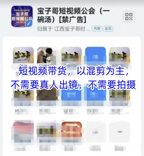 宝子哥头部团队短视频带货，以混剪为主，不需要真人出镜，不需要拍摄-副业心选