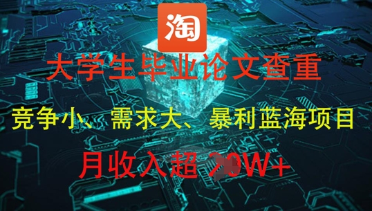 大学生毕业论文查重，暴利蓝海项目，月收入过1W+ - 副业心选-副业心选