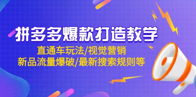 （14681期）拼多多爆款打造教学：直通车玩法/视觉营销/新品流量爆破/最新搜索规则等 - 副业心选-副业心选
