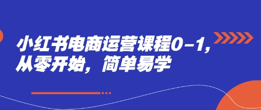 小红书电商运营课程0-1，从零开始，简单易学 - 副业心选-副业心选