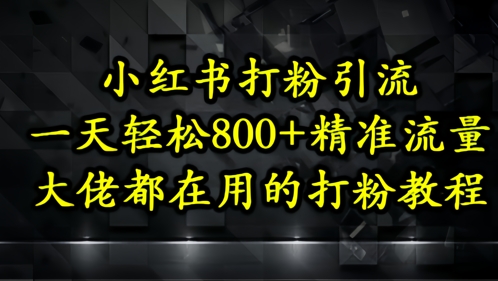 小红书打粉引流，一天轻松500+精准流量，大佬都在用的打粉教程 - 副业心选-副业心选