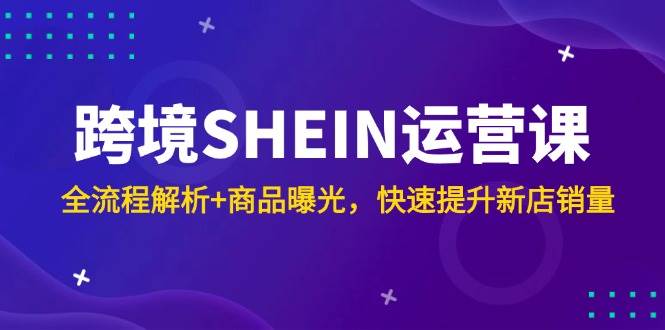 跨境SHEIN运营课，全流程解析+商品曝光，快速提升新店销量 - 副业心选-副业心选