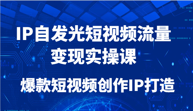 IP自发光短视频流量变现实操课，爆款短视频创作IP打造 - 副业心选-副业心选