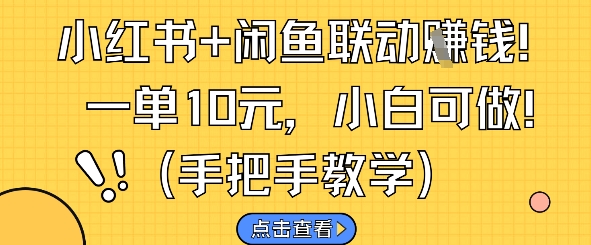 小红书+闲鱼联动挣钱，一单10元，小白可做-副业心选
