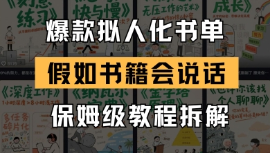 最新爆款拟人化书单玩法，假如书籍会说话，保姆级教程 - 副业心选-副业心选