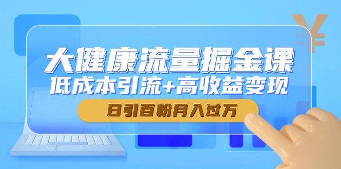 （14811期）大健康流量掘金课，低成本引流+高收益变现，日引百粉月入过万-副业心选