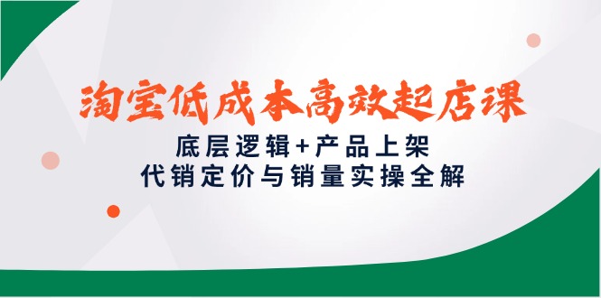 （14842期）淘宝低成本高效起店课，底层逻辑+产品上架，代销定价与销量实操全解 - 副业心选-副业心选