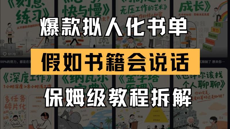 最新爆款拟人化书单玩法 假如书籍会说话 保姆级教程 - 副业心选-副业心选